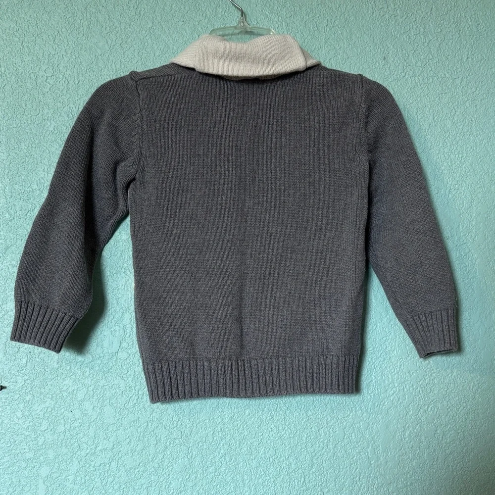 Gymboree Gray Patterned Kids Cardigan Sweater, size S 5/6 - like new